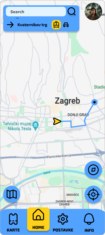 CityScout selected destination screen