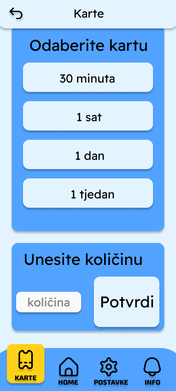 CityScout ticket selection screen