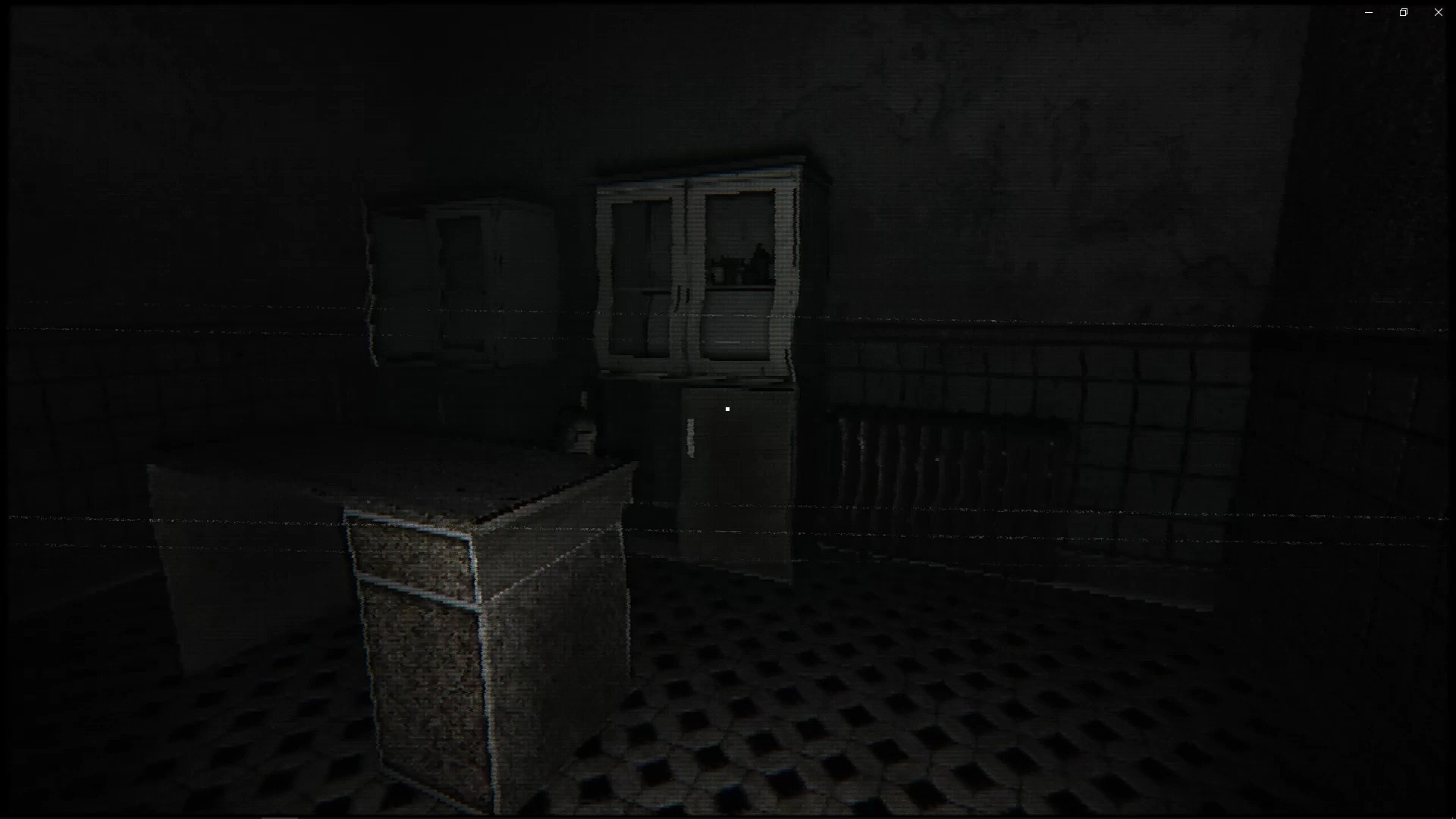In-game view of a dark interior in the MuTaTIoN horror prototype